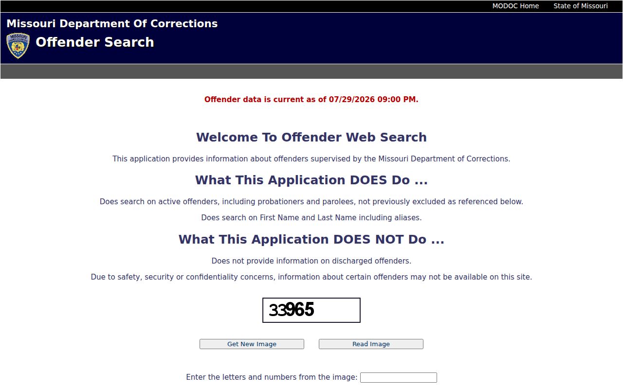 Iron County arrest lookup transition to Missouri Department of Corrections search