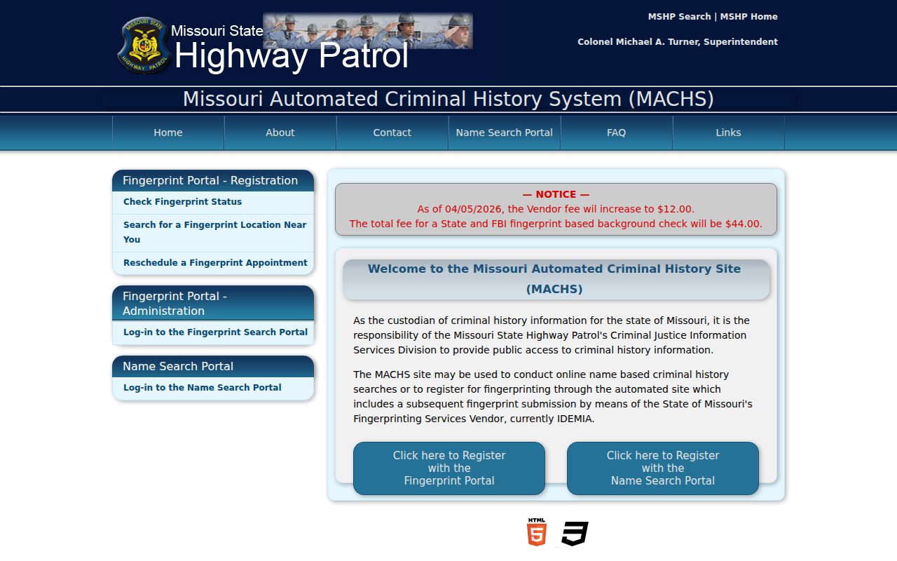 Iron County criminal record fingerprint portal