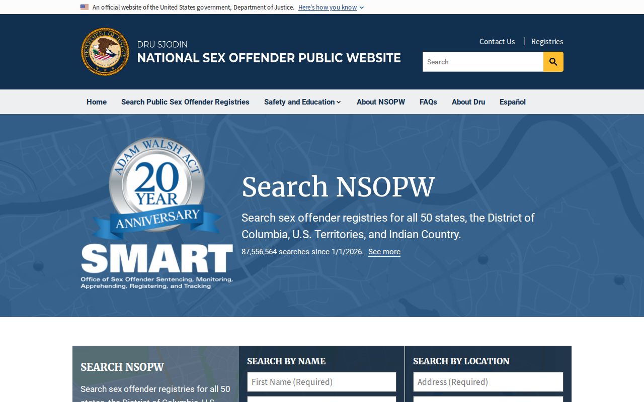Iron County sex offender search through the national registry